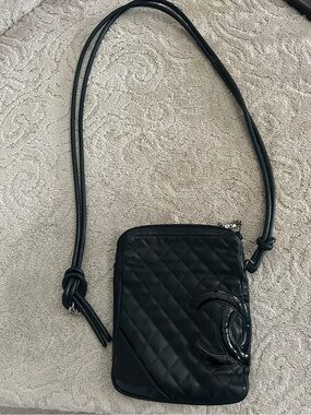 CHANEL Black Quilted Crossbody with CC Logo